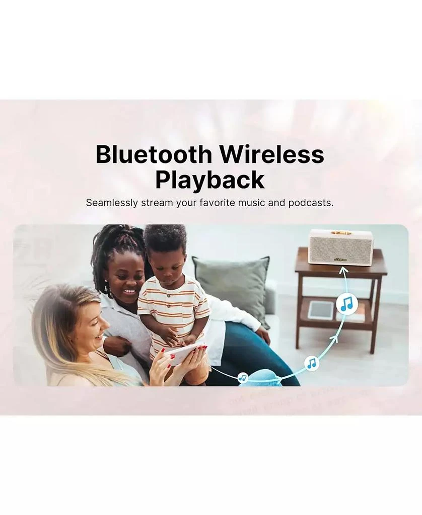 Victor VAS-3003 Portable Bluetooth Speaker with Radio and USB Reader - Cream 5