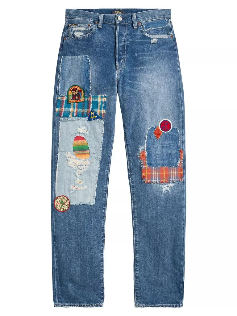 Ralph Lauren Embroidered Distressed Wide-Leg Jeans 1