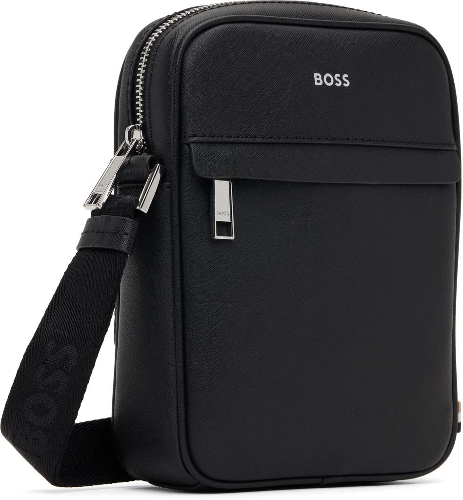 Hugo Boss Black Zip Large Leather Messenger Bag 2