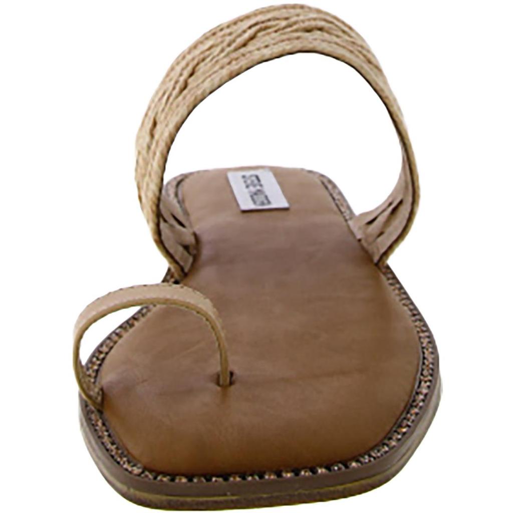 Steve Madden Laguna Womens Faux Leather Braided Slide Sandals