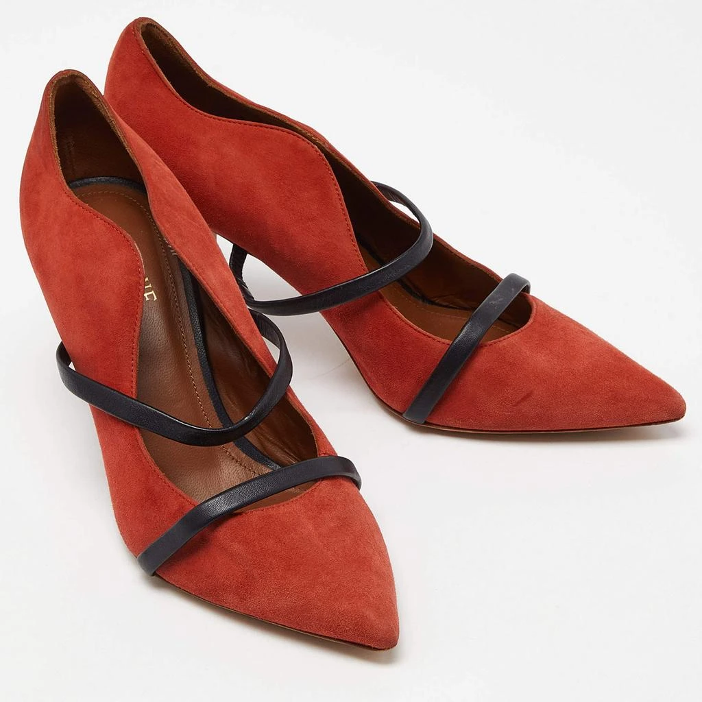 Malone Souliers Malone Souliers Brick Moire Canvas and Leather Maureen Pumps Size 38 4