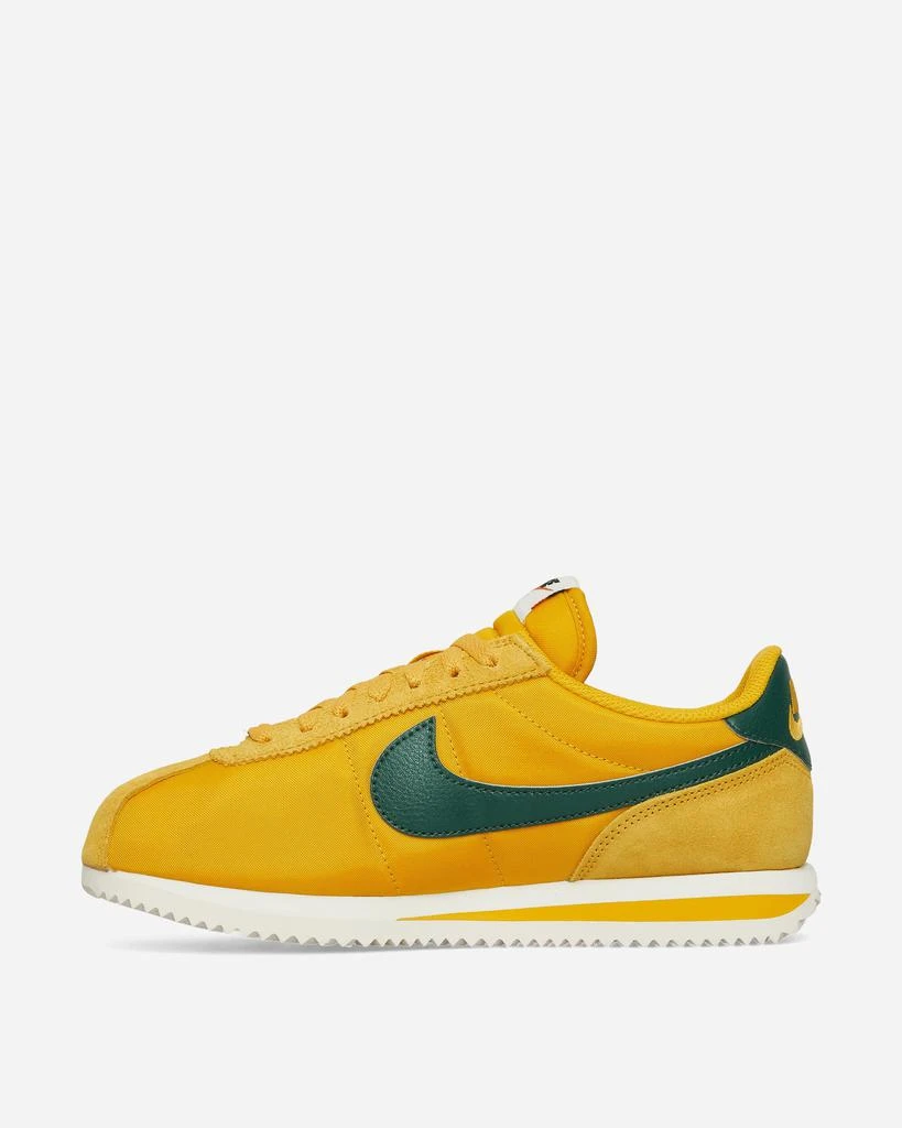 NIKE Women's Cortez Textile Sneakers Yellow Ochre / Gorge Green 4