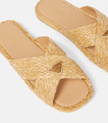 Prada Raffia slides 5