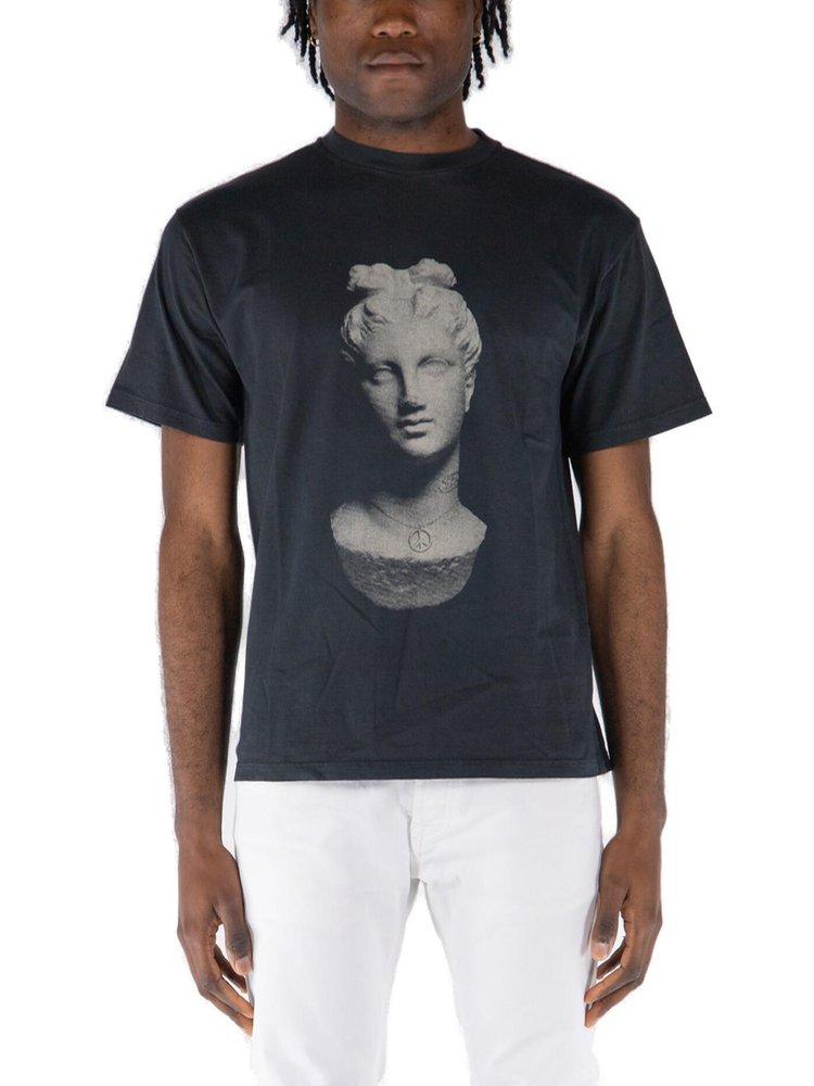 Aries Aries Aged Statue Short-Sleeved Crewneck T-Shirt - T