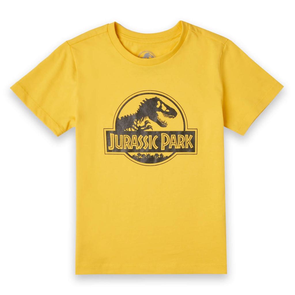 Jurassic Park Jurassic Park Metallic Print Logo Kids' T-Shirt - Yellow