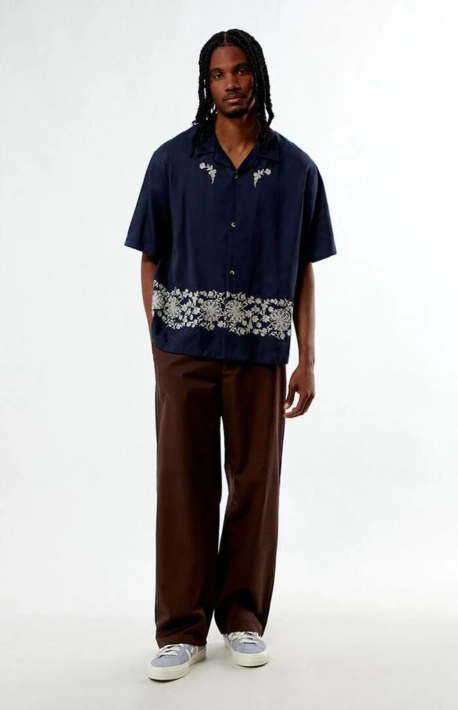 PacSun Navy Remi Oversized Resort Camp Shirt 5