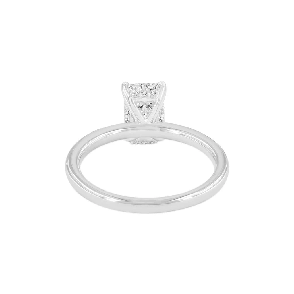 LuvMyJewelry Ahlam 14K White Gold Radiant Cut Lab Grown Diamond Hidden Halo Engagement Ring - 1.57 Ct 3