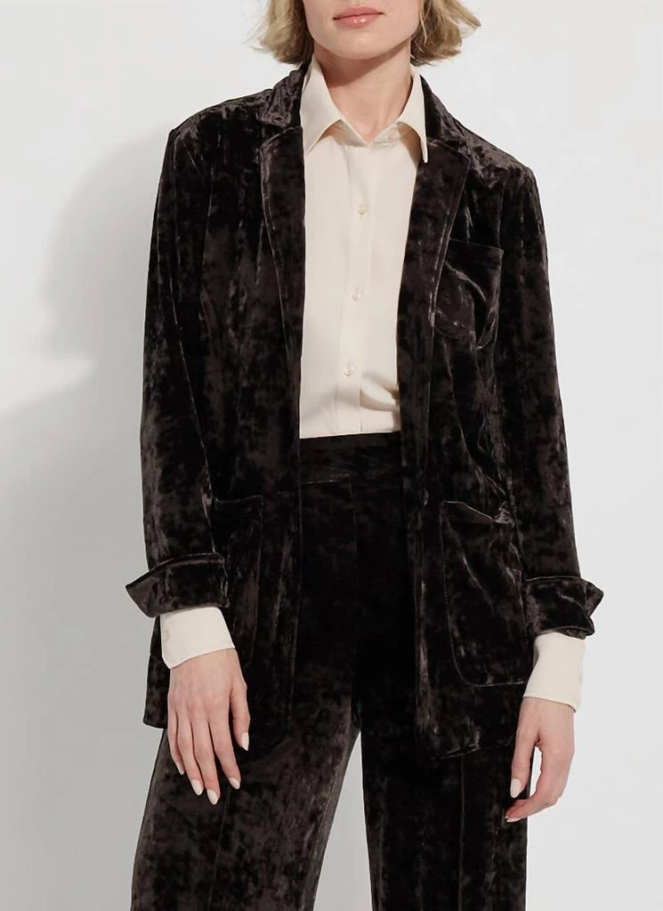 Lyssé Women's Shay Crushed St Velvet Suit Blazer In Double Espresso 1