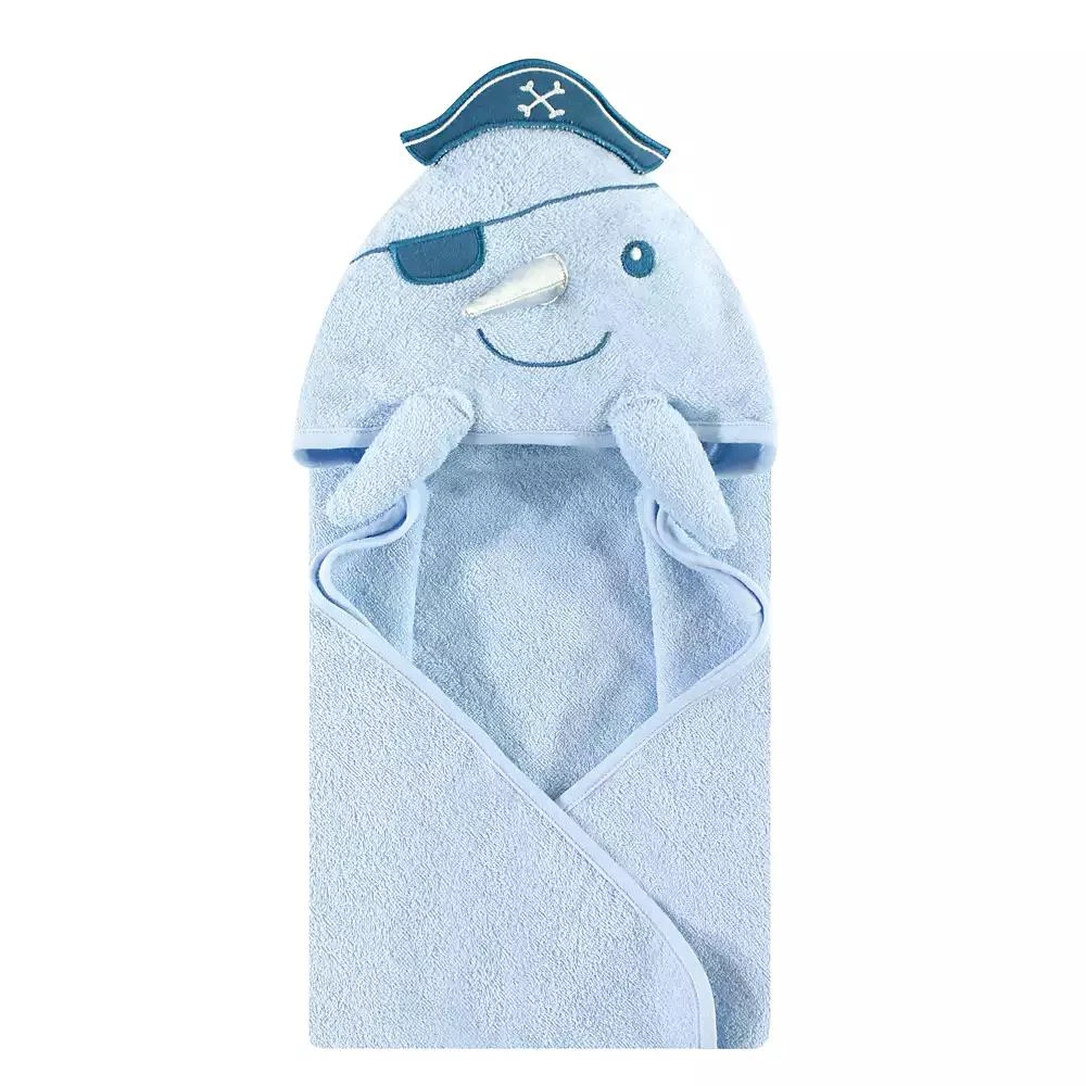 Hudson Cotton Animal Face Hooded Towel and Plush Bathrobe Bundle Set 3