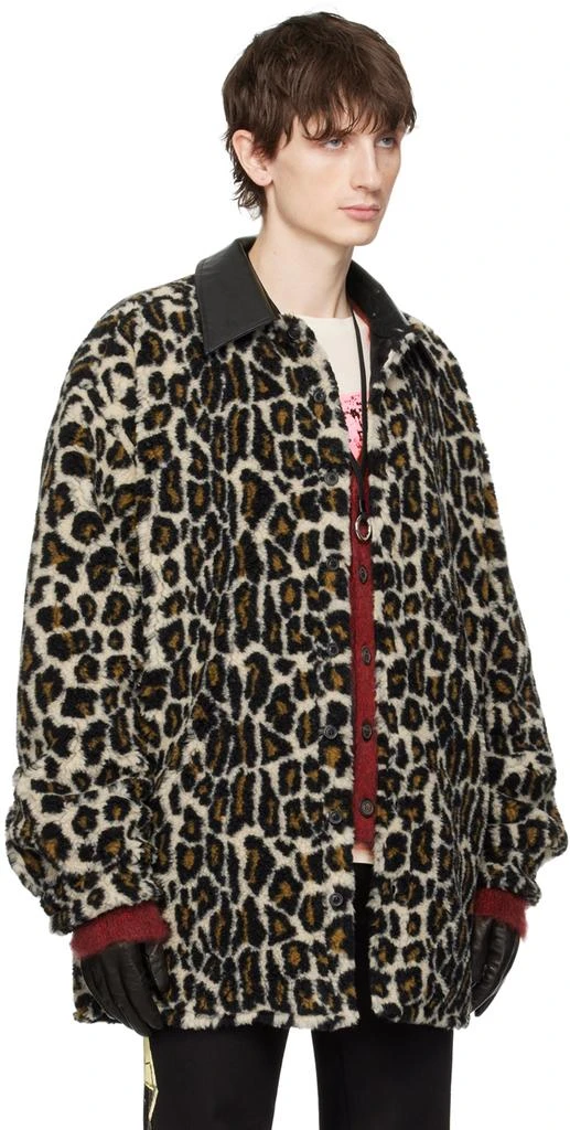 MAISON MARGIELA Black & Beige Leopard Print Jacket 2