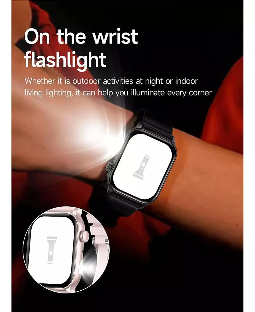 RUXING Smart 1.95" AMOLED Smart Watch for Women Men With Bluetooth Calling, Health Monitoring,Sport Modes, Intelligent Reminder IP67 -Silver 9