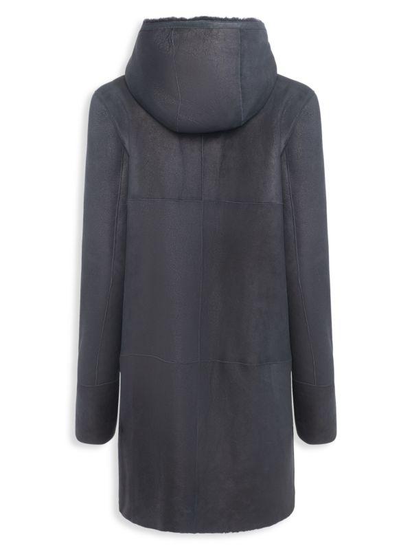 WOLFIE FURS Premium Shearling Hooded Parka Coat