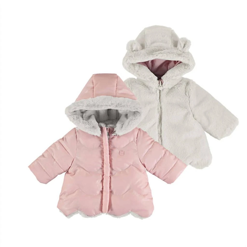 Mayoral Mayoral - Girls Reversible Faux Fur Puffer Jacket