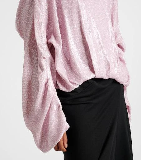 Dries Van Noten Sequined gathered blouse 5