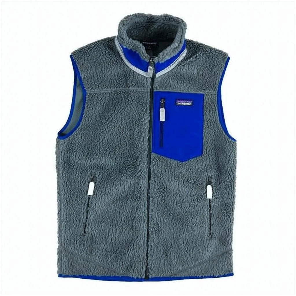 Patagonia Plush Grey Sleeveless Vest with High Collar
