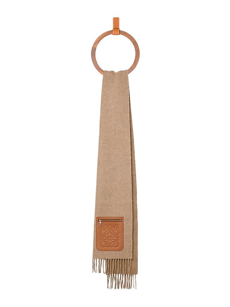 Loewe Logo Pocket Wool-Cashmere Scarf