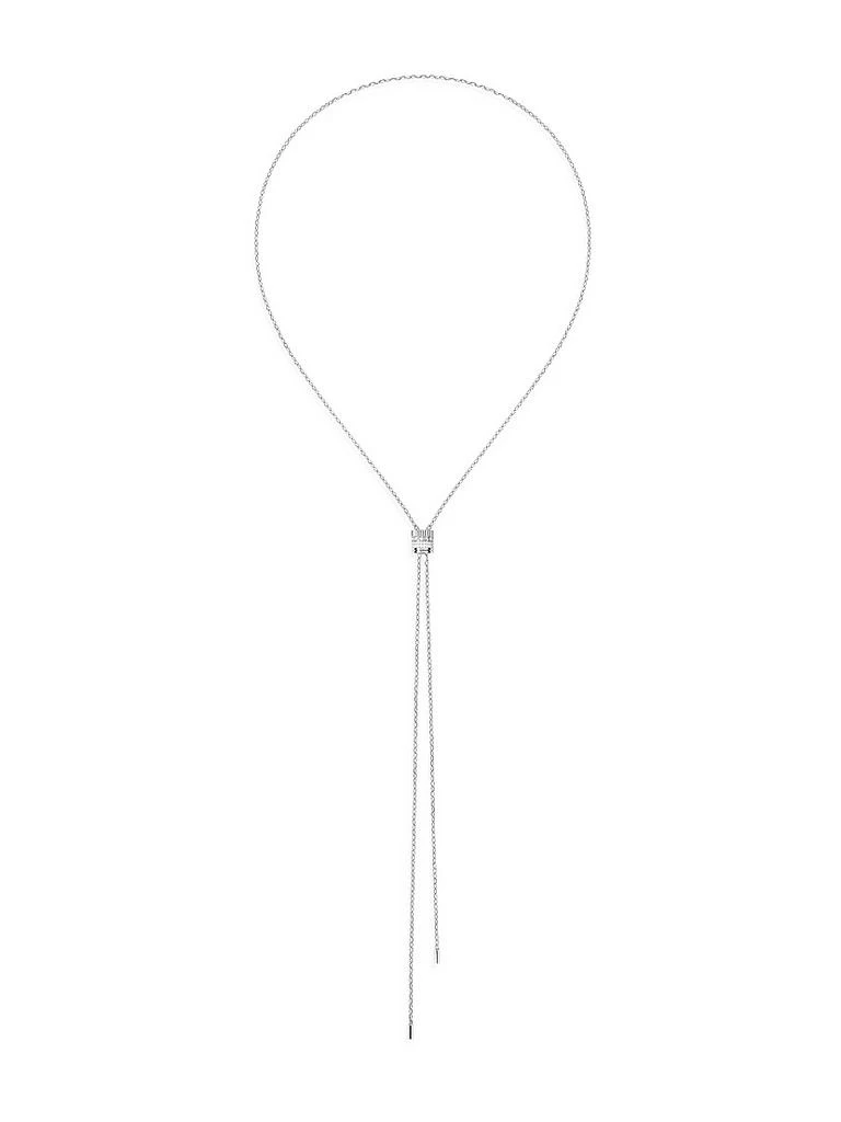 Boucheron Quatre White Edition 18K White Gold, 0.18 TCW Diamond & HyCeram Bolo Necklace 3