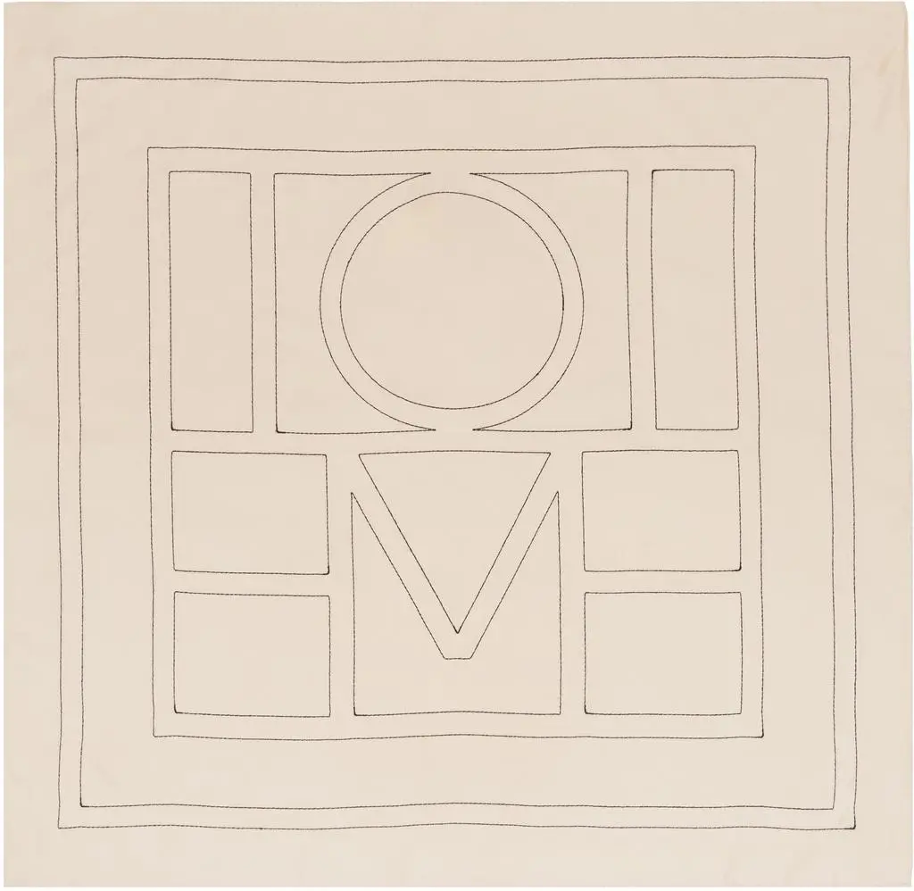 Totême Off-White Embroidered Monogram Silk Scarf