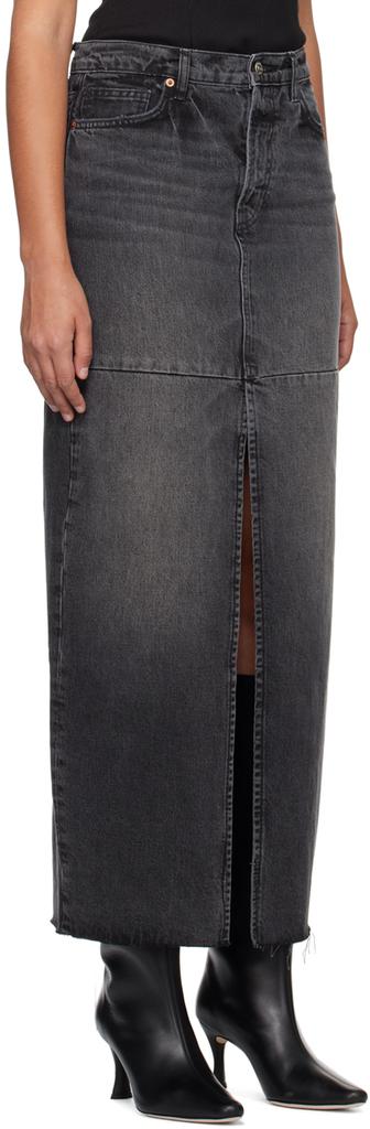Reformation Gray Tazz Denim Maxi Skirt