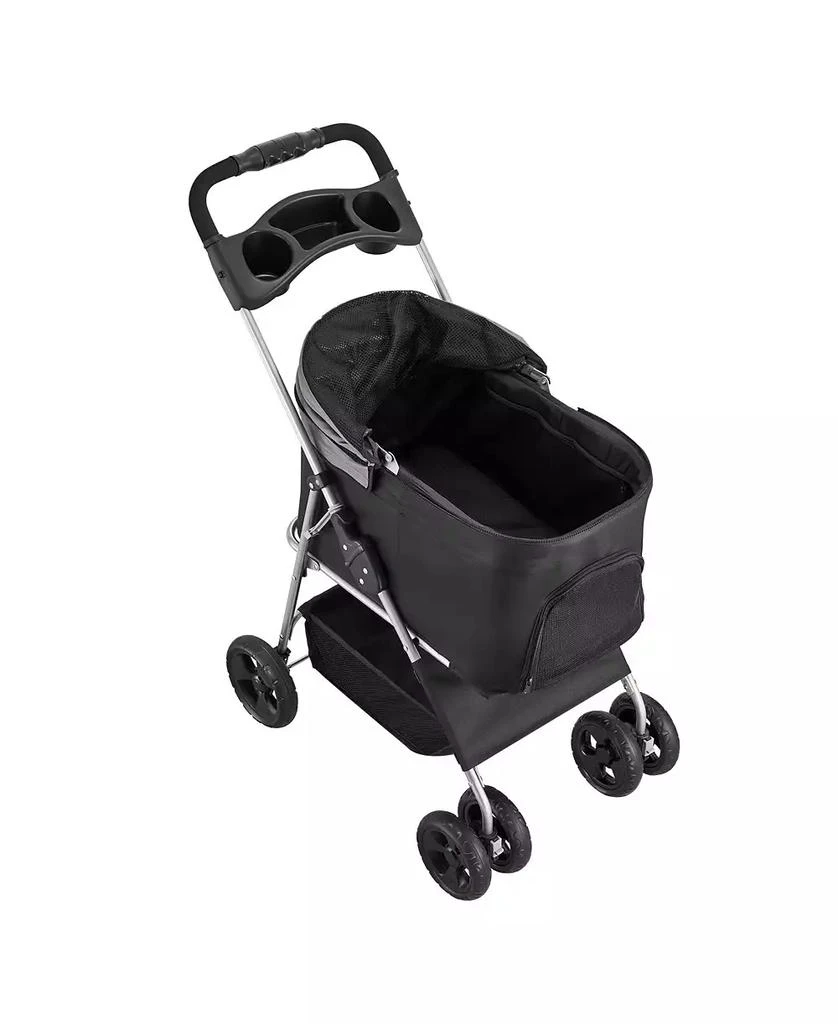 SUGIFT Pet Stroller 35 LB Foldable Dog Stroller 4-Wheel with Detachable Carrier 9