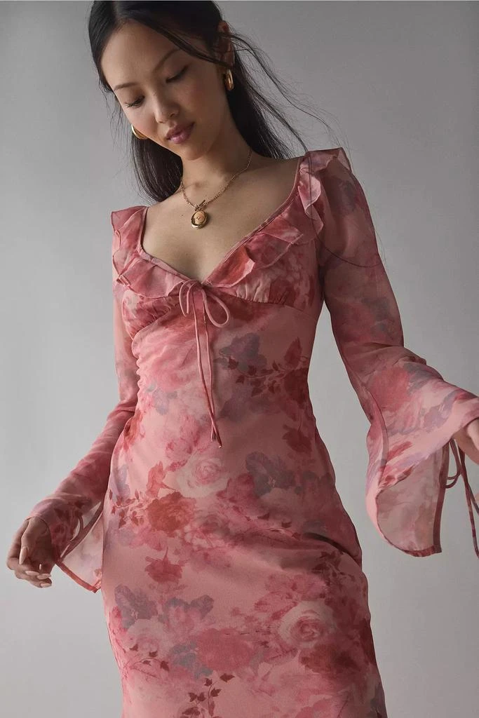 Kiss The Sky Kiss The Sky Ruffle-Trim Bell Sleeve Midi Dress 2