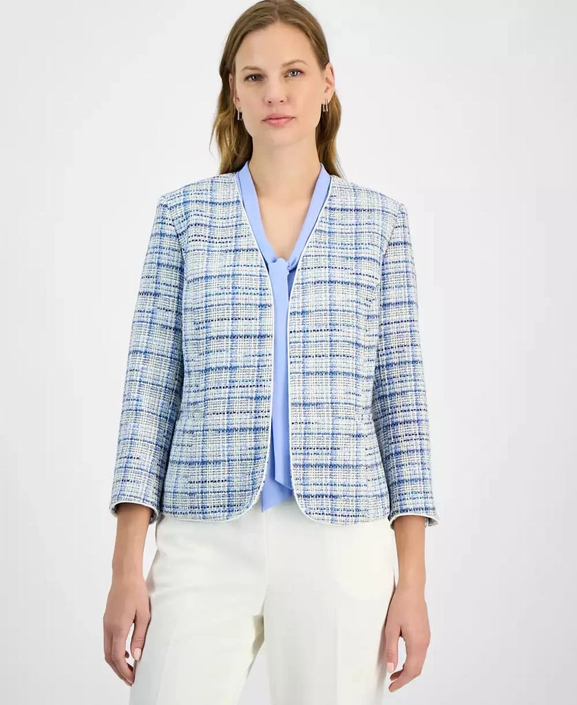 Kasper Women's Tweed 3/4-Sleeve Open-Front Blazer, Regular & Petite 1