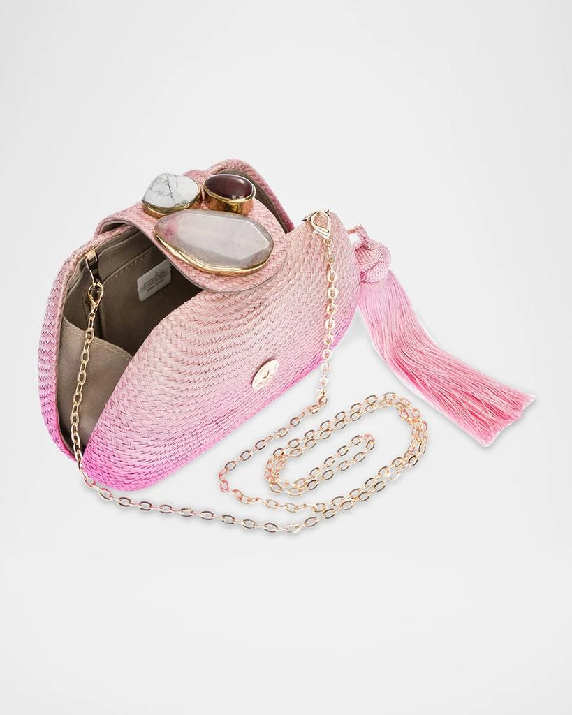 Rafe Tamu Stone Tassel Woven Clutch Bag 5