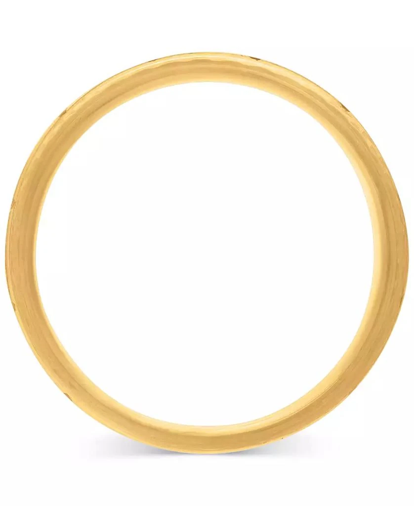 Macy
s Men
s Geometric Texture Milgrain Bead Wedding Band in 18k Gold-Plated Sterling Silver 6