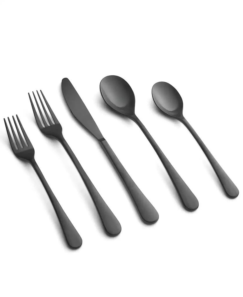 Cambridge Silversmiths Xyla Black Satin Flatware Set, 20 Piece 1