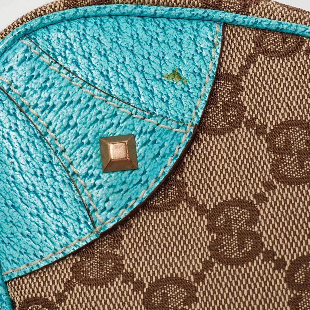 Gucci Gucci Beige/Blue GG Canvas and Leather Baguette Bag 7
