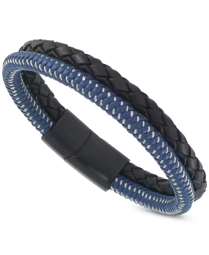 LEGACY for MEN by Simone I. Smith Men's Multi-Tone Fiber Double Row Band in Black Ion-Plated Stainless Steel 1