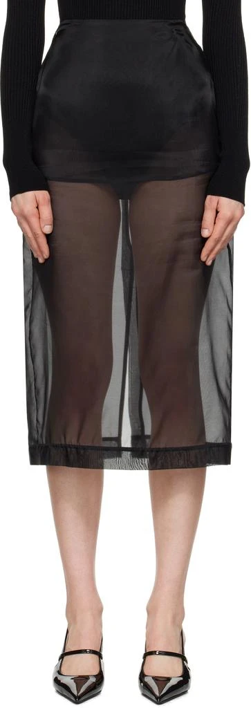 The Frankie Shop Black Peri Sheer Midi Skirt 1