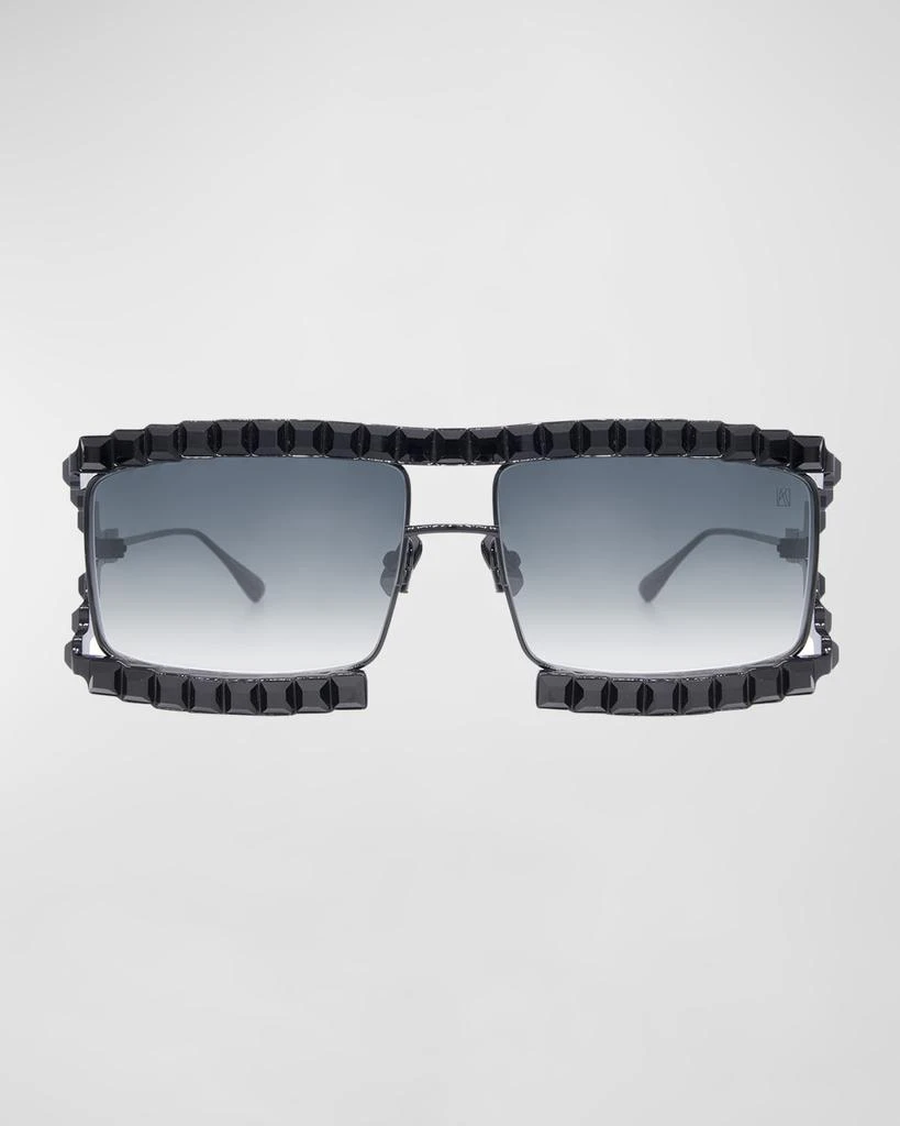 Anna-Karin Karlsson Crystal Boo Black Titanium Aviator Sunglasses 2