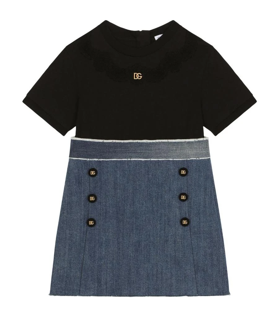Dolce & Gabbana Denim-Jersey DG Logo Dress (2-6 Years) 1
