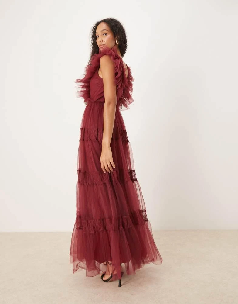 oxblood formal dress Oxblood Lace Maxi Dress – Hyphen