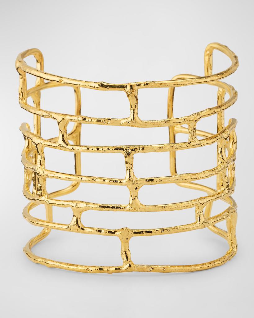 Devon Leigh Gold-Plated Open Bars Cuff Bracelet