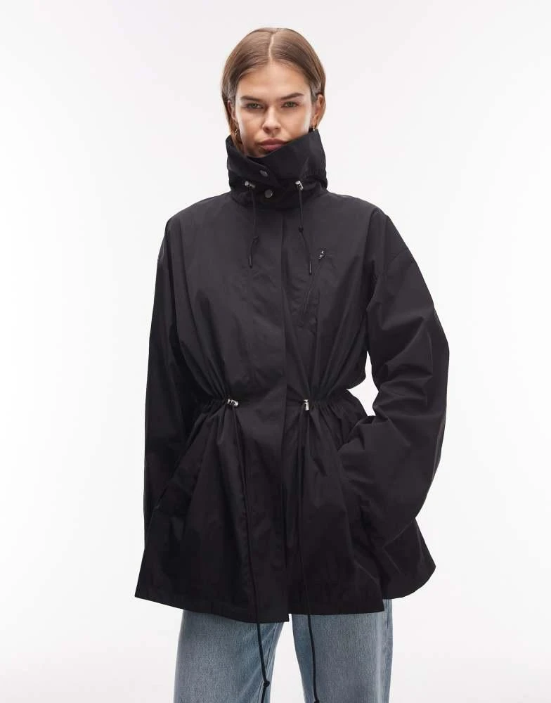 ARKET ARKET lightweight parka trench jacket in black