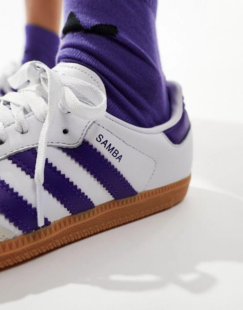 Adidas adidas Originals Samba OG trainers in white and purple 4