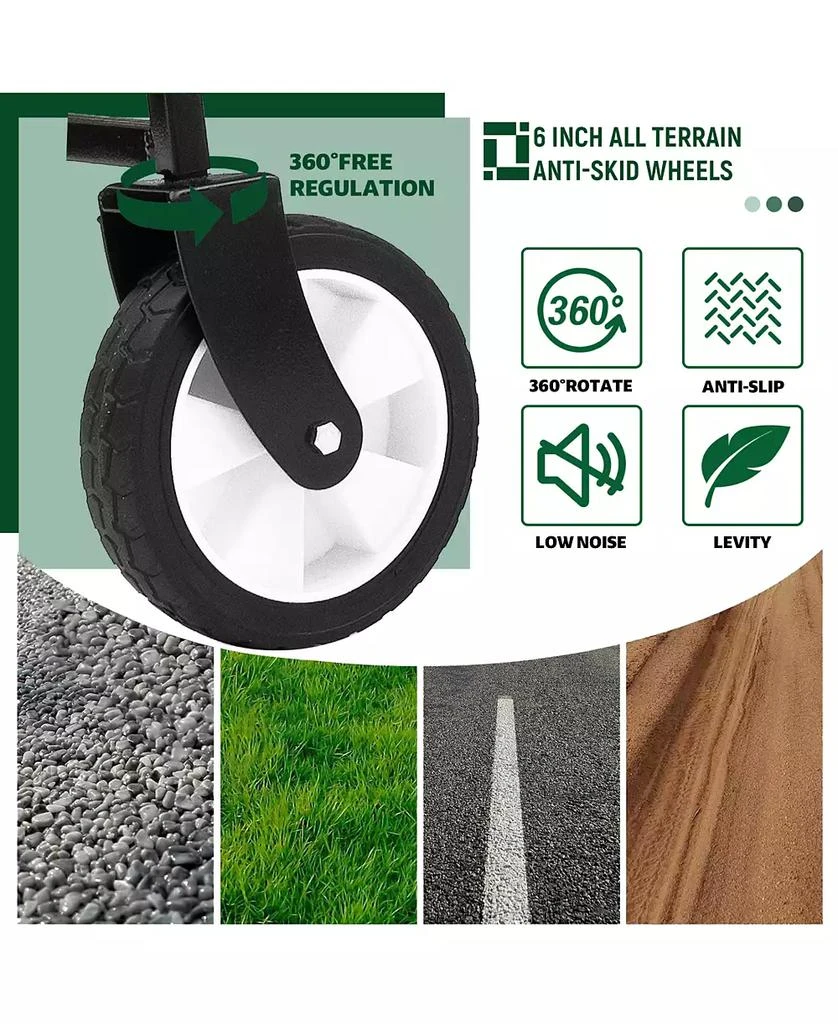 Streamdale Furniture Collapsible Wagon Cart with Straps - 225lb Capacity - Orange 3