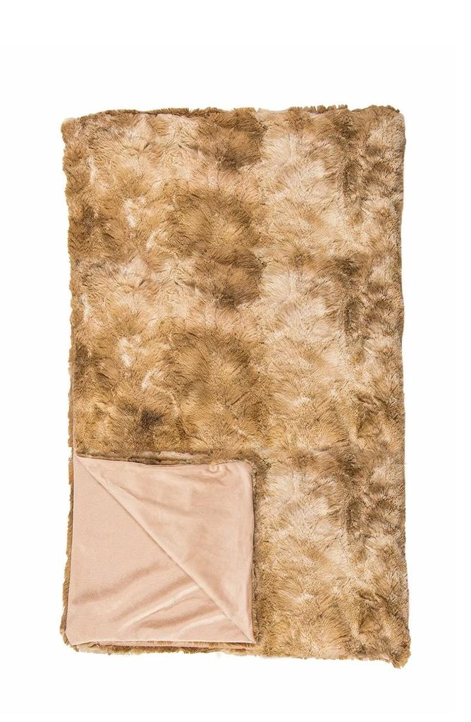 LUXE Naples Taupe Faux Fur Throw Blanket 6