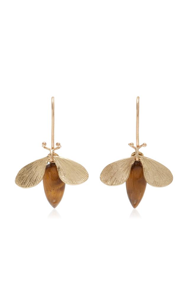 Annette Ferdinandsen Annette Ferdinandsen - 14K Gold Tiger's Eye Earrings - Brown - OS - Moda Operandi - Gifts For Her