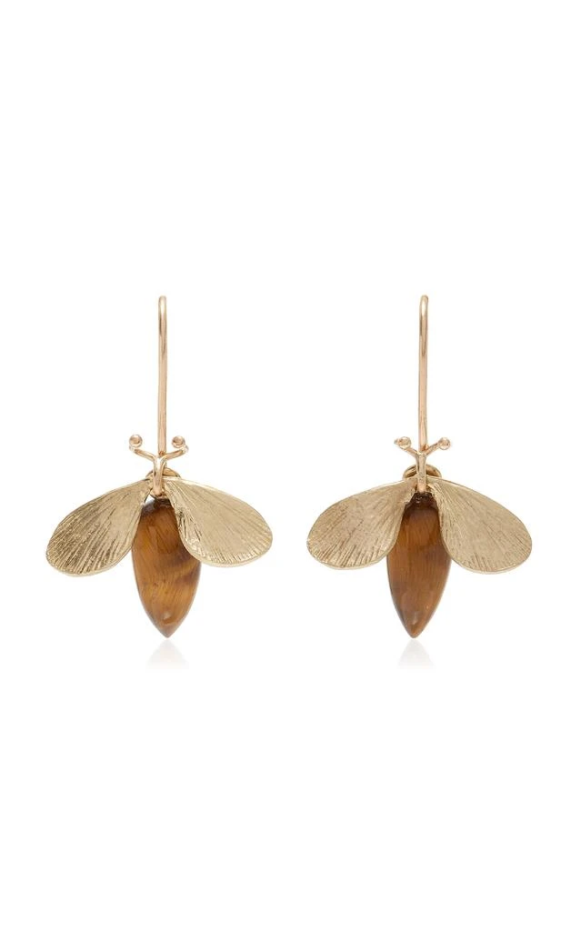 Annette Ferdinandsen Annette Ferdinandsen - 14K Gold Tiger's Eye Earrings - Brown - OS - Moda Operandi - Gifts For Her 1