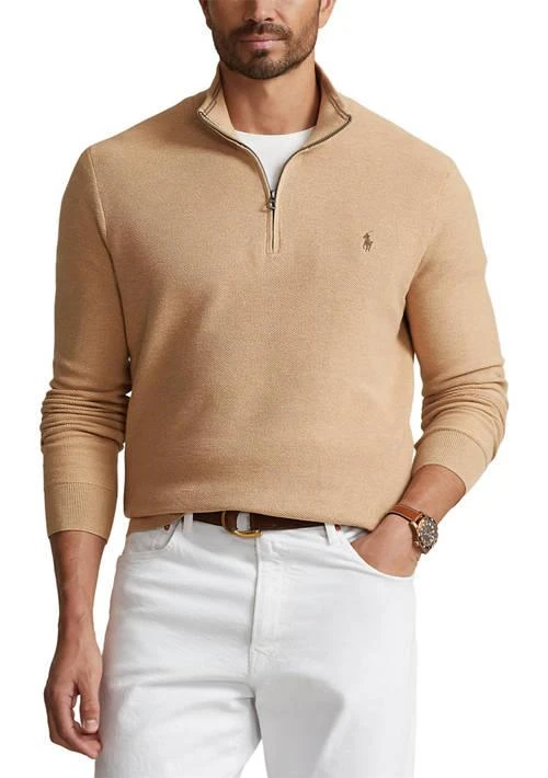 Ralph Lauren Ralph Lauren Big Tall Mesh Knit Cotton Quarter Zip Sweater 1