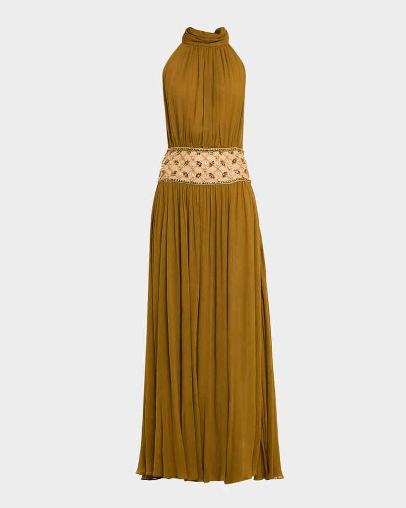 retrofête Kreeli Embellished Halter Gown