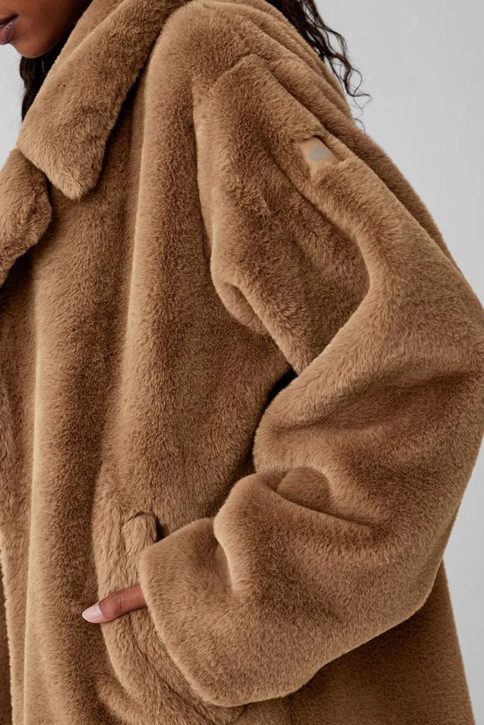 Alo Oversized Faux Fur Trench - Toasted Almond 4