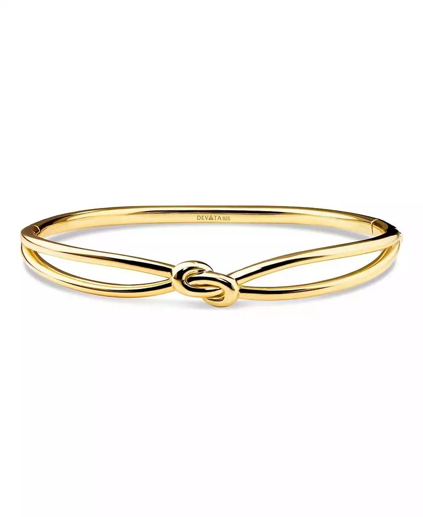 DEVATA Love Knot Bangle Bracelet in Gold Plated Sterling Silver
