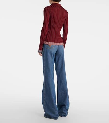 ETRO Ribbed-knit polo sweater 3