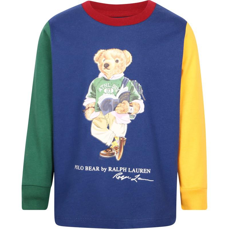 Ralph Lauren Polo bear colorblock tracksuit in blue yellow green and grey