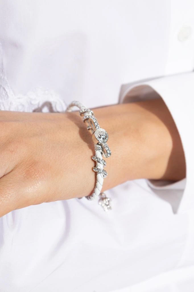 Versace Leather bracelet with shimmering crystals 2