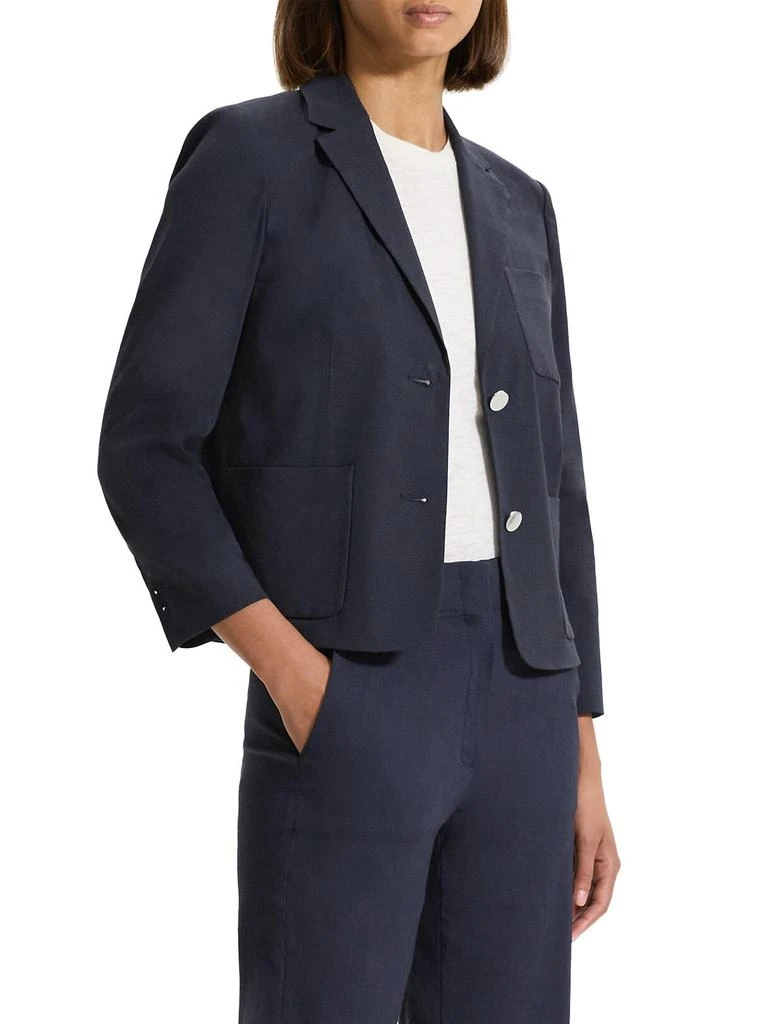 Theory Shrunken Linen-Blend Blazer 3